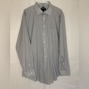 Jos. A. Bank Classic Gray Striped Dress Shirt